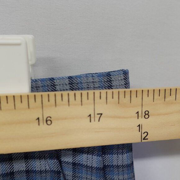 VTG NWT 60S/70S Sears Roebuck Co. 36x30 Mens Dress Pants Blue Plaid Disco Flare - Picture 6 of 13